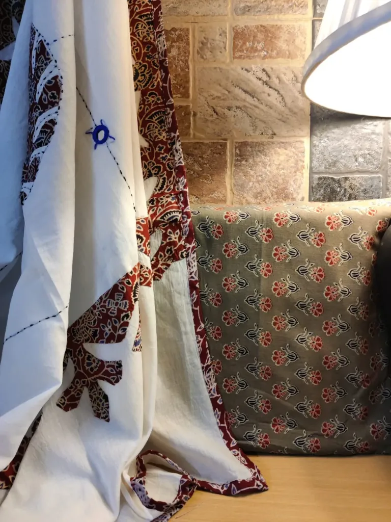 Pure Soft Cotton- Light Pista Green with Applique Mirror Duppatta