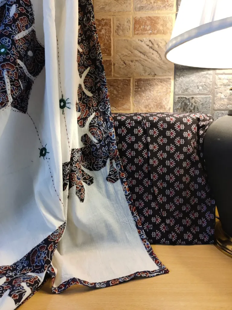 Pure Soft Cotton- Indigo Ajrakh & Mirror 2 Piece