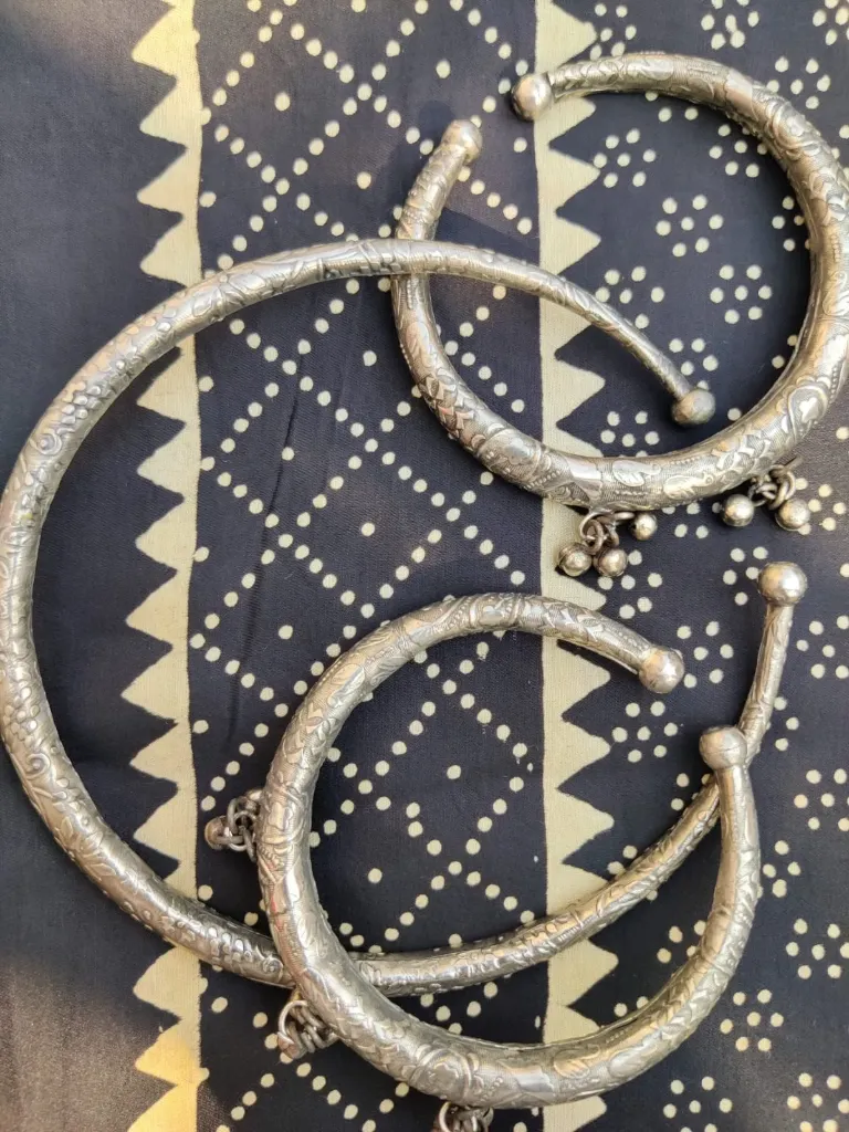 Pure Dola Silk- Black Ajrakh Hand Block Print