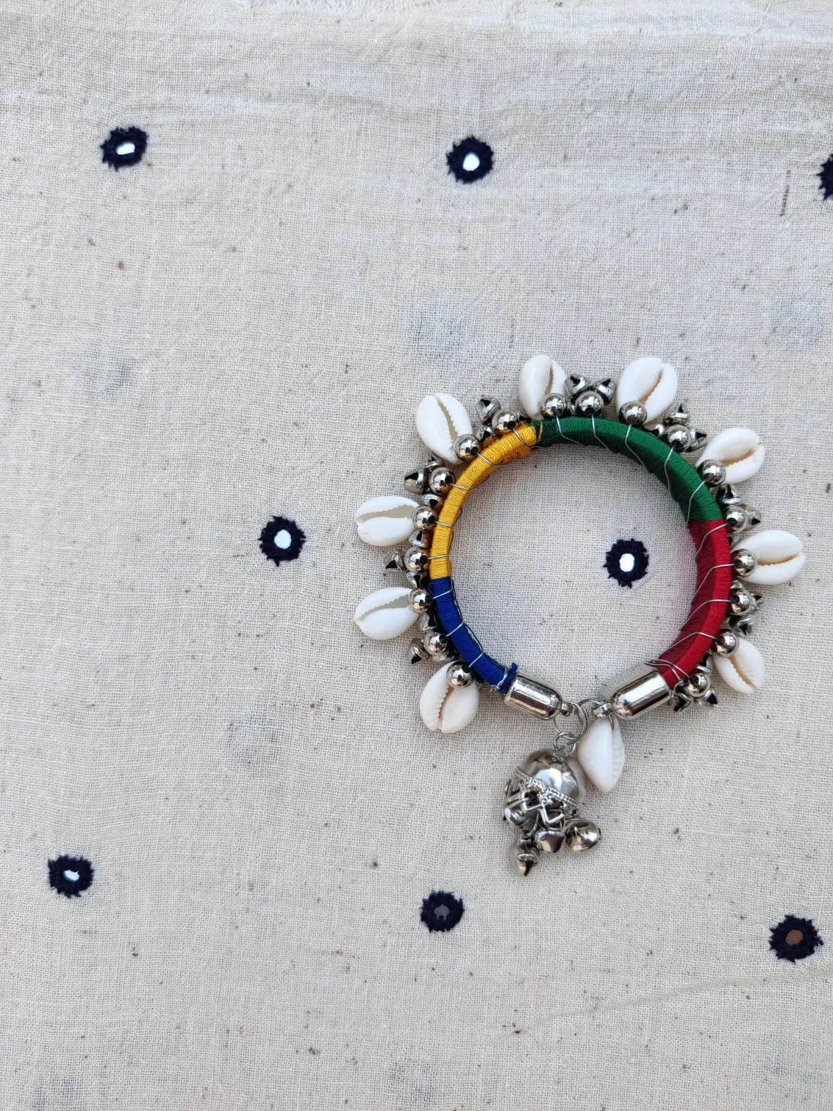 Kala Cotton - Beige with Glass Mirror Fabric